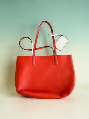 KATE SPADE Orange Creamsicle Reversible Shoulder Tote Bag